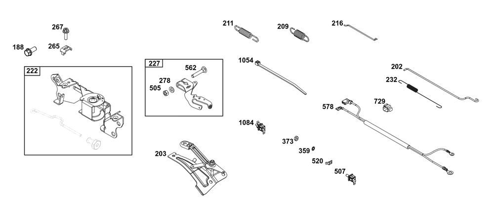 Controls Group Diagram and Parts List for 385777-2314-G1 200000 - 399999 Briggs and Stratton Engine